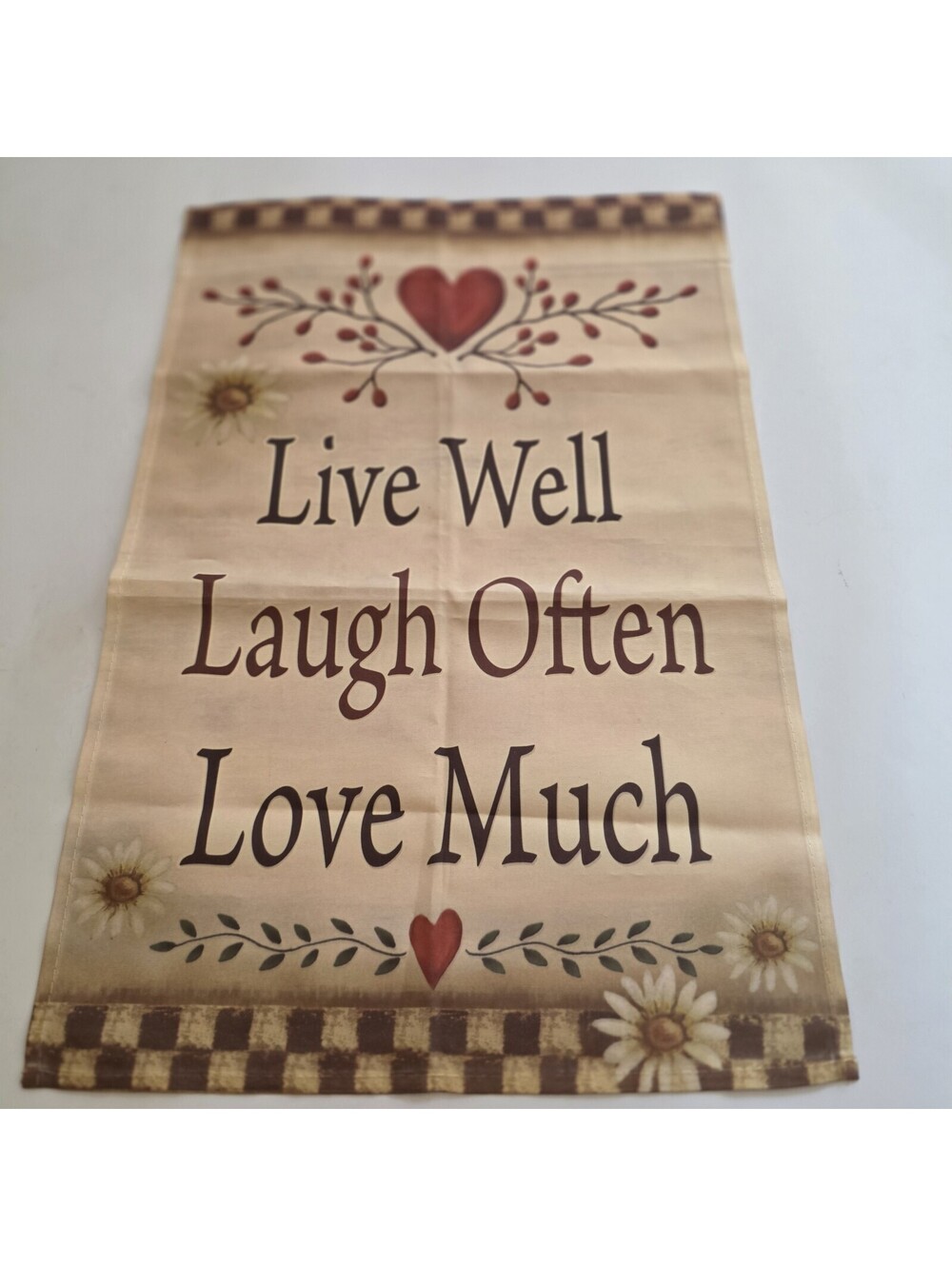 *NEW* BEAUTIFUL GARDEN FLAG  Live "Well Laugh Often Love Much" 12x18 One sided